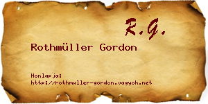 Rothmüller Gordon névjegykártya